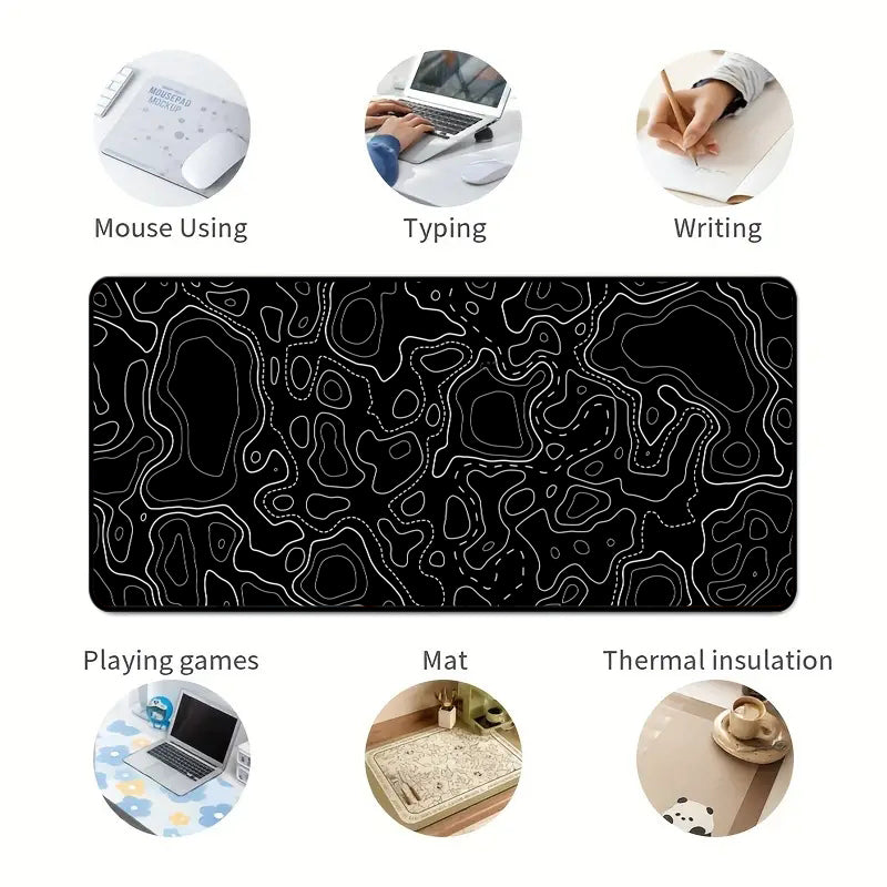 Asdantu Black line Sublimation Mouse Pad Keyboard Gaming Black Mousepad