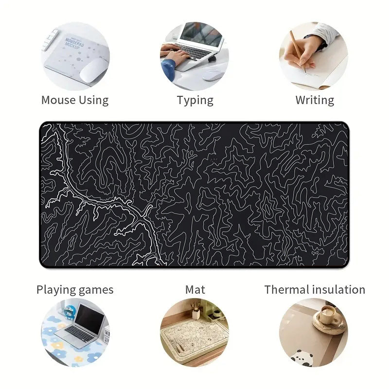 Asdantu Black Fine Line Rubber Mousepad Black Desk Mats Manufacturers