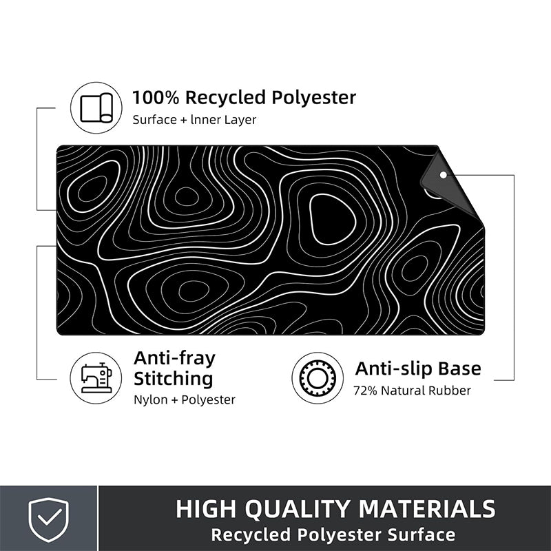 Asdantu Black line Overlock Mousepad Overlock Desk Mats