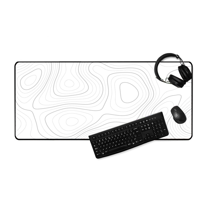 Asdantu White Background Black Line Large Desk Pads Personalized