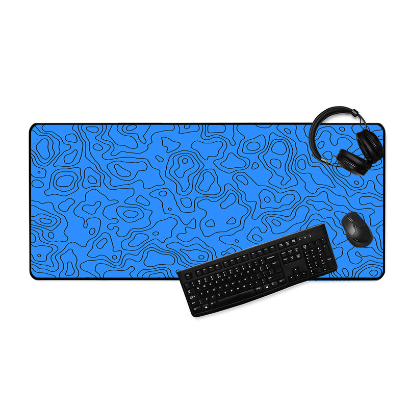 Asdantu Blue line Custom Desk Pads Black Overlock Gaming Mouse Pads