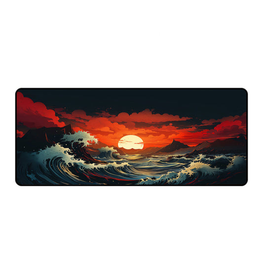 Asdantu Tsunami Wave And Sunset Gaming Mouse Pads