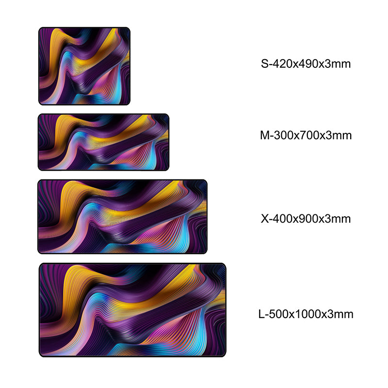 Asdantu Extended Mouse Pads Rainbow Lines Overlock Desk Pads
