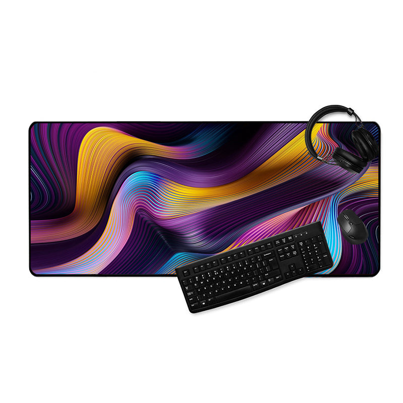Asdantu Extended Mouse Pads Rainbow Lines Overlock Desk Pads