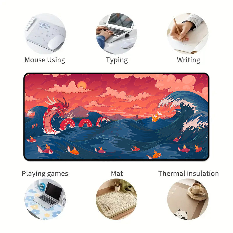 Asdantu Chinese Dragon Animation XL Desk Mats