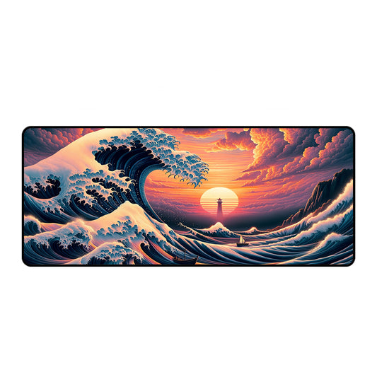 Asdantu Personalized Mouse Pads Sunset Waves Large Mouse Mats