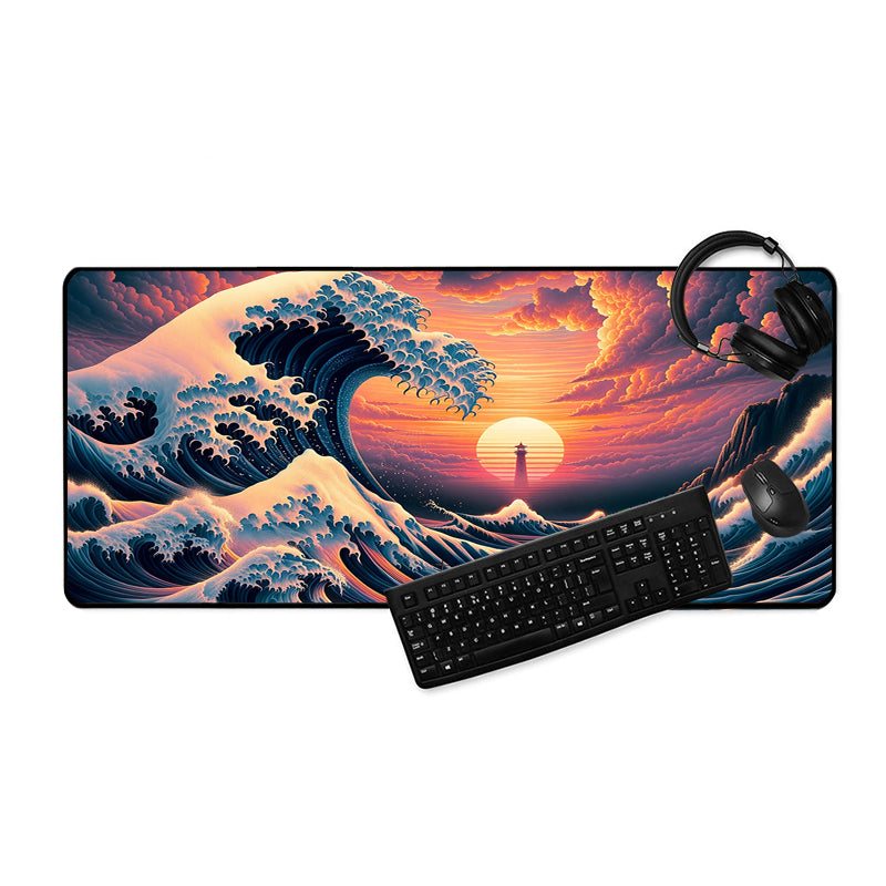 Asdantu Personalized Mouse Pads Sunset Waves Large Mouse Mats