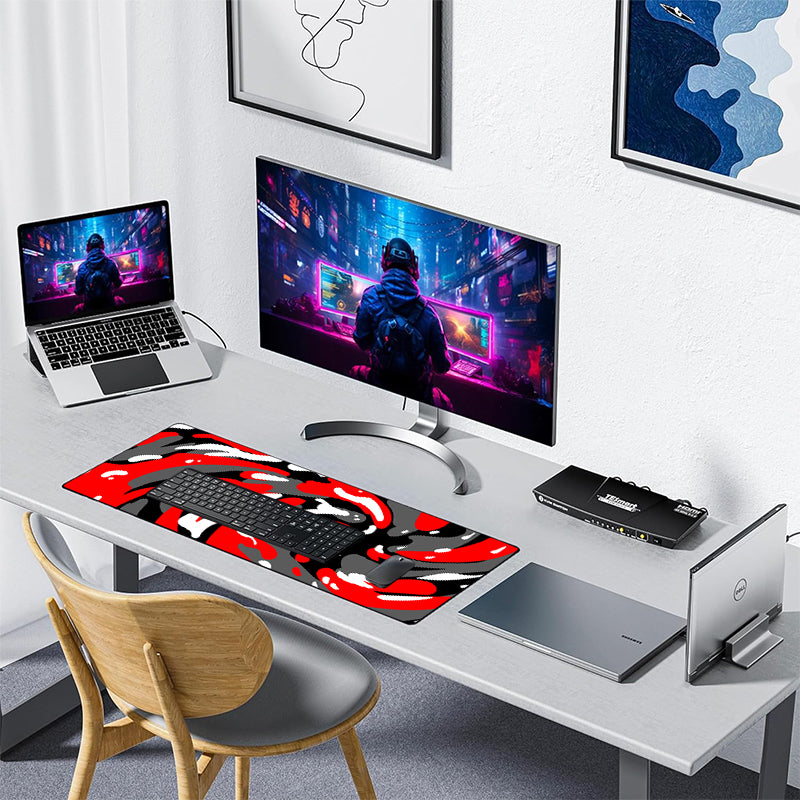 Asdantu Red and Black Collection Long Mouse Pads