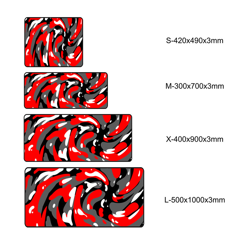 Asdantu Red and Black Collection Long Mouse Pads