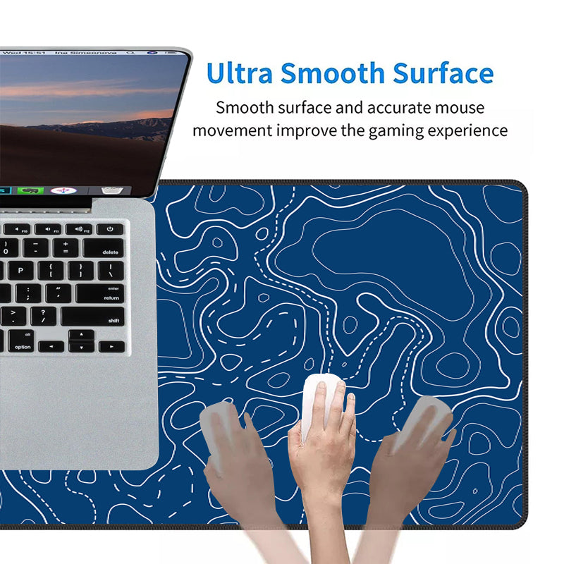 Asdantu Xxl Mouse Pads Blue Line Office Gaming Desk Pads
