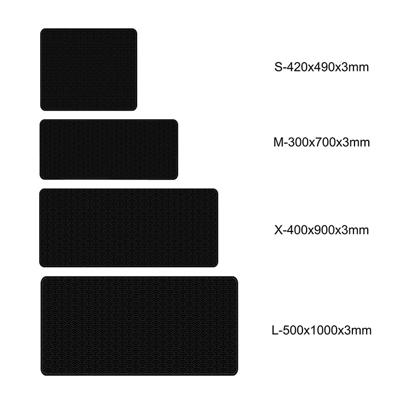 Asdantu Black Waves Big Mouse Pads Black Desk Mats