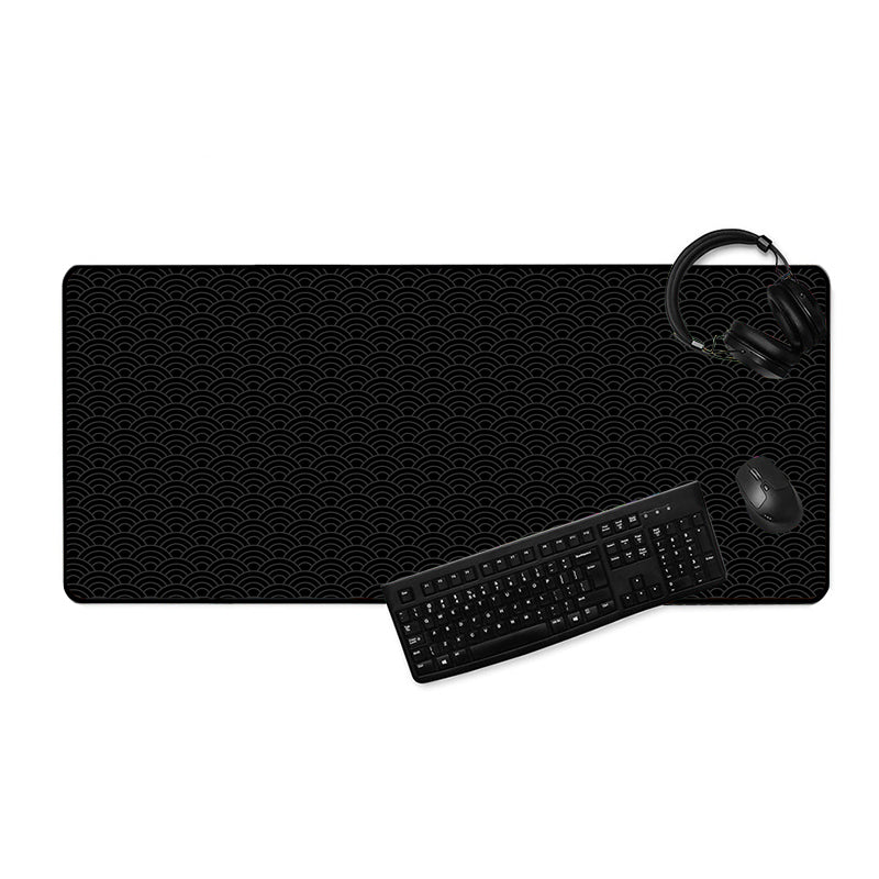 Asdantu Black Waves Big Mouse Pads Black Desk Mats