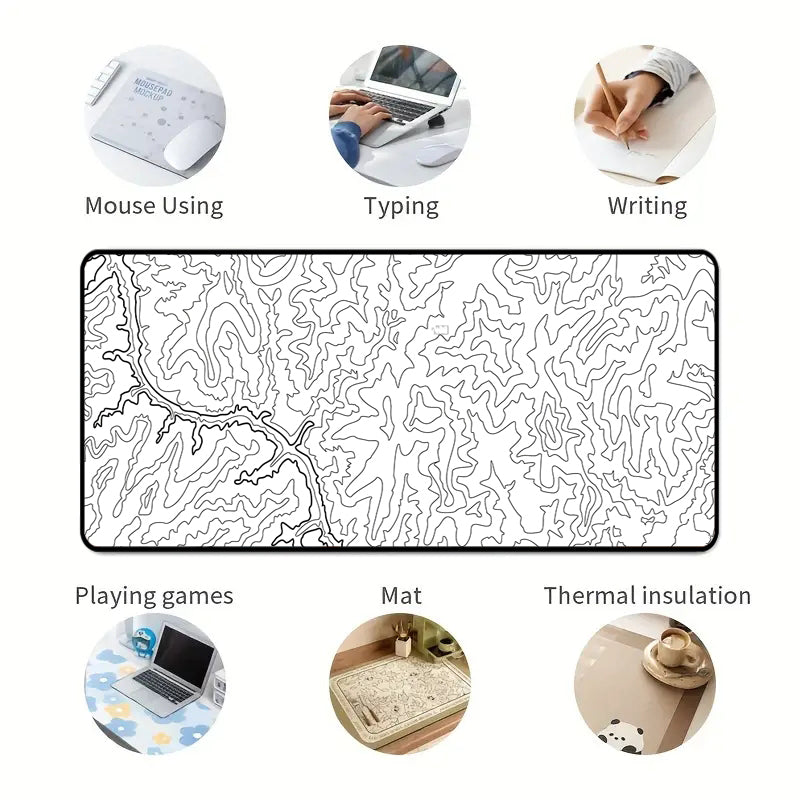 Asdantu White Fine Line Large Mousepad Mouse Mats Factory