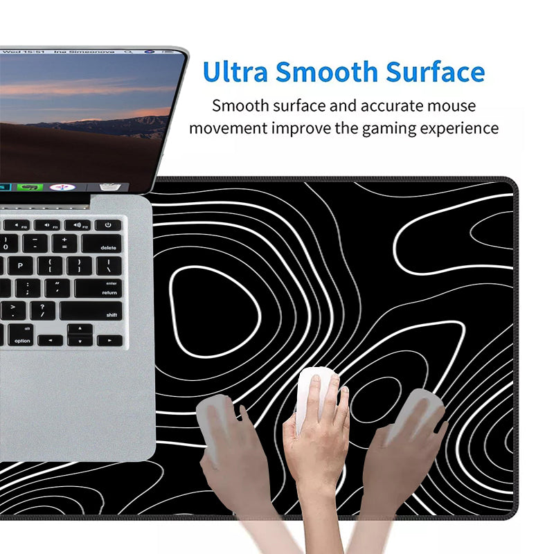 Asdantu Black line Overlock Mousepad Overlock Desk Mats