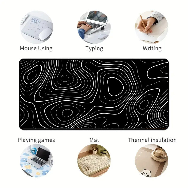 Asdantu Black line Overlock Mousepad Overlock Desk Mats