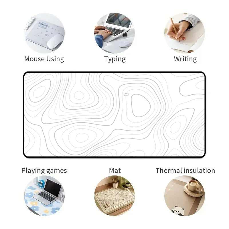 Asdantu White Fine Line Keyboard Mousepad Sublimation