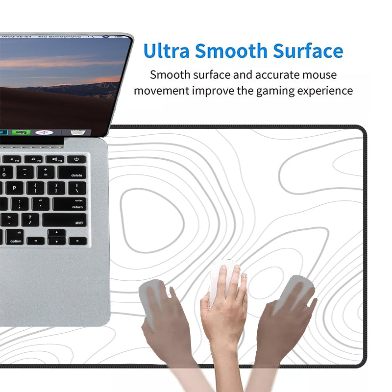 Asdantu White Fine Line Keyboard Mousepad Sublimation