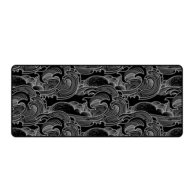 Asdantu Black Waves Personalized Mouse Mats XL 400x900x3 Mousepad