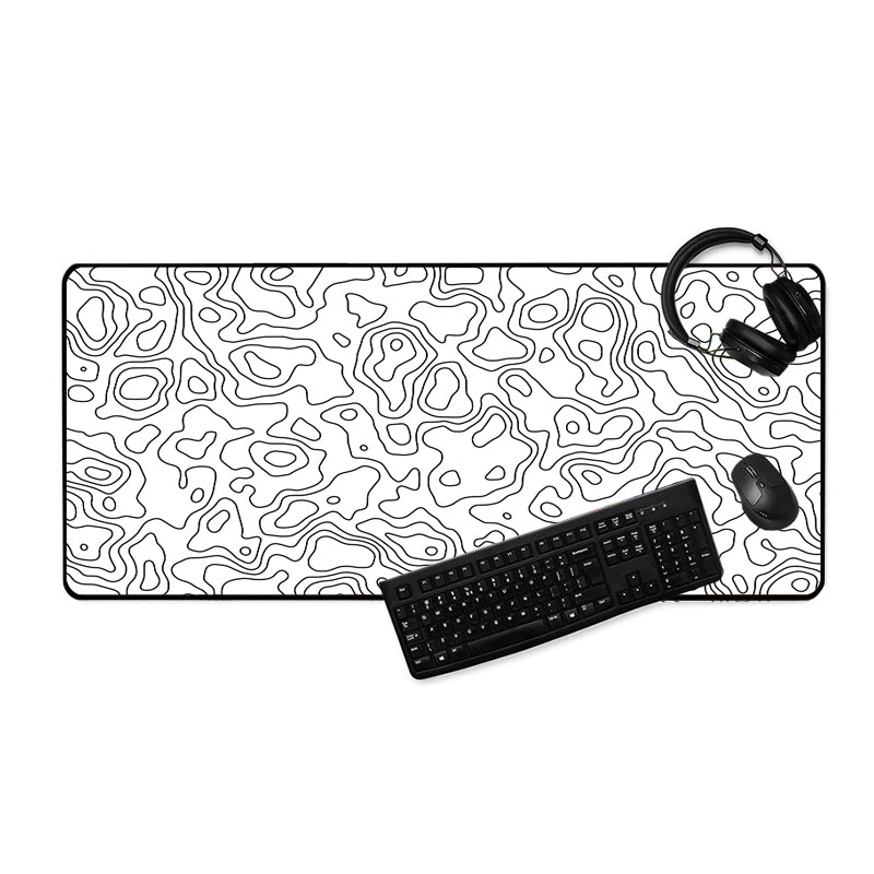 Asdantu White Background Black Line Large Desk Pads Personalized