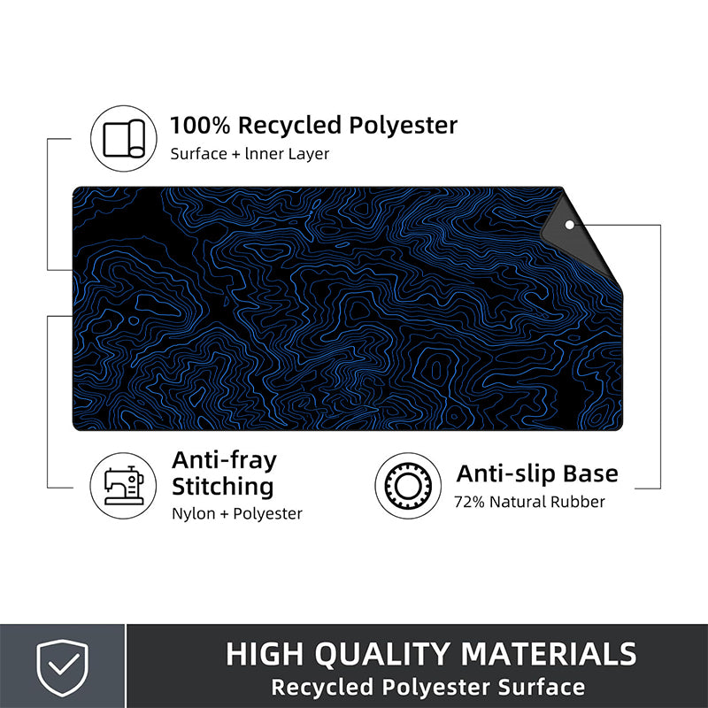 Asdantu Blue line Black Background Overlock Desk Pads Mouse Pads Gamer