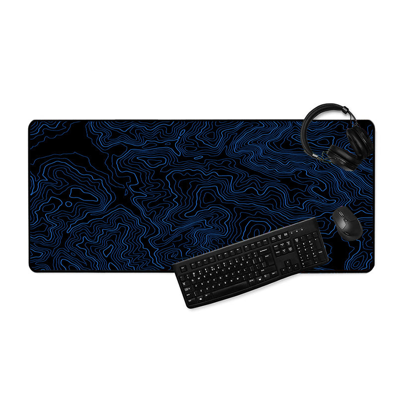 Asdantu Blue line Black Background Overlock Desk Pads Mouse Pads Gamer