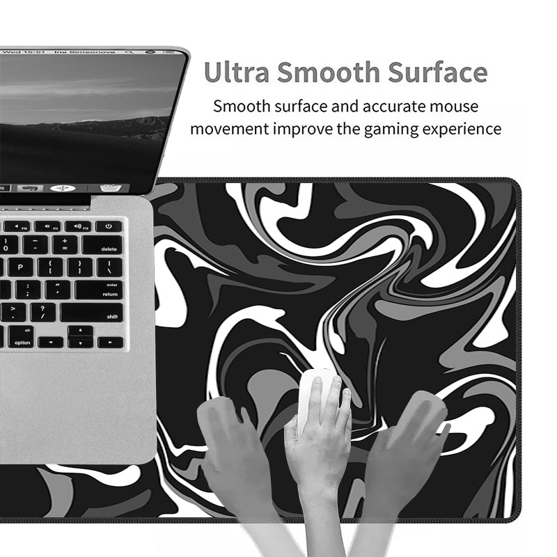 Asdantu Black Unique Fluid Extended Desk Mats