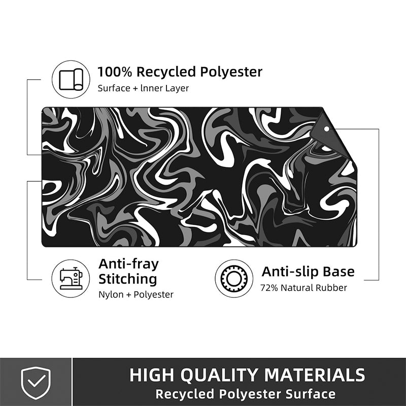 Asdantu Black Unique Fluid Extended Desk Mats